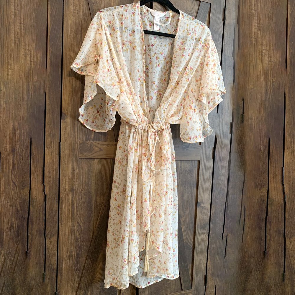 SHEER FLORAL KIMONO